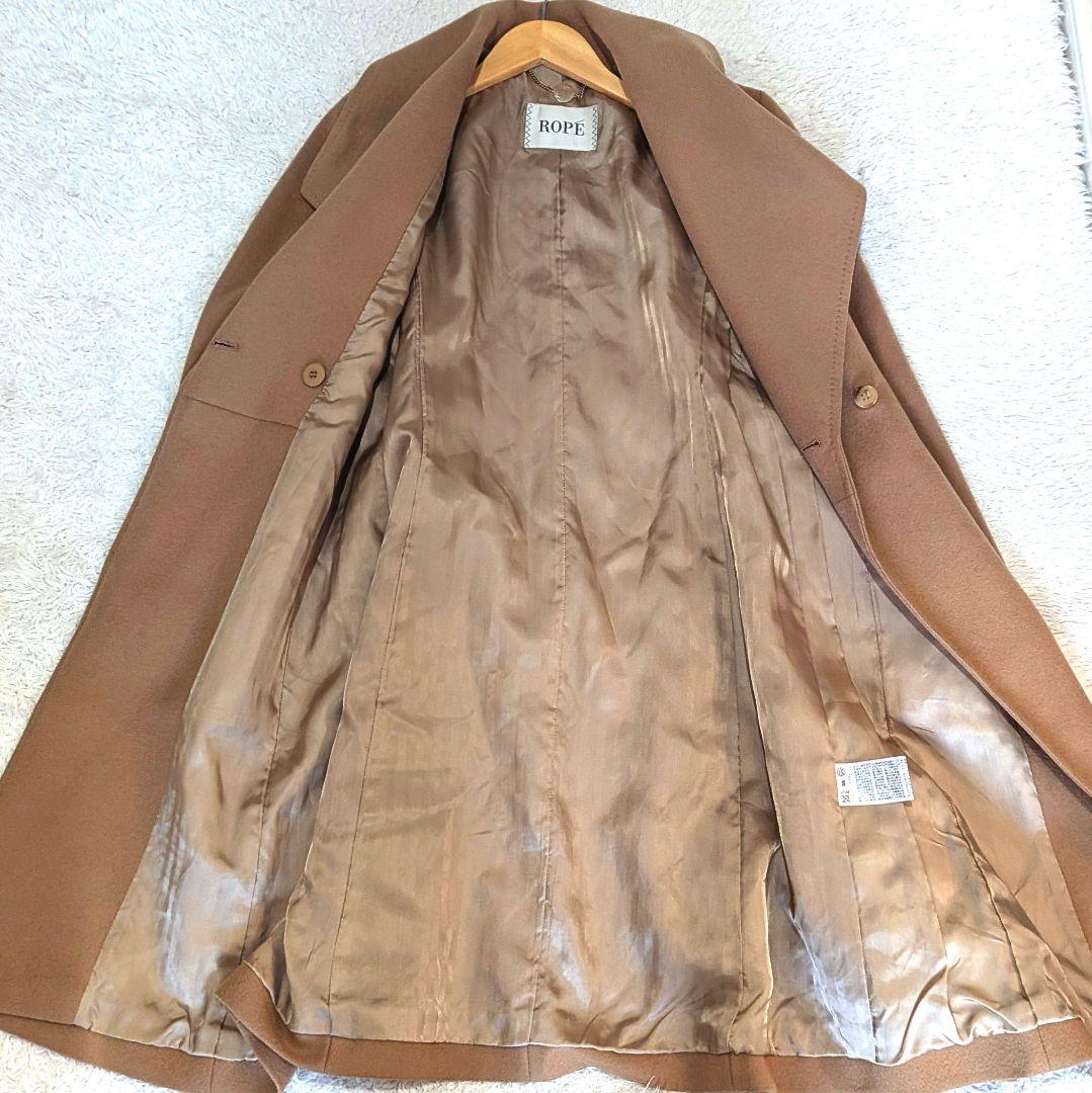 美品❀ロペ カシミヤ混 ロングコート キャメル ベルト付き 日本製
