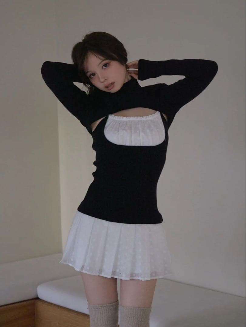 ワンピース andmary Poppy lace set dress / black ANDMARY】Poppy lace set dress
