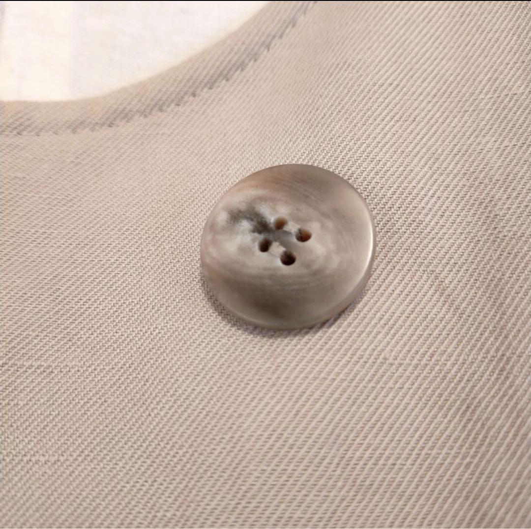 ギャルリーヴィ コットンリネンツイル ノーカラーコート 36 ベージュ