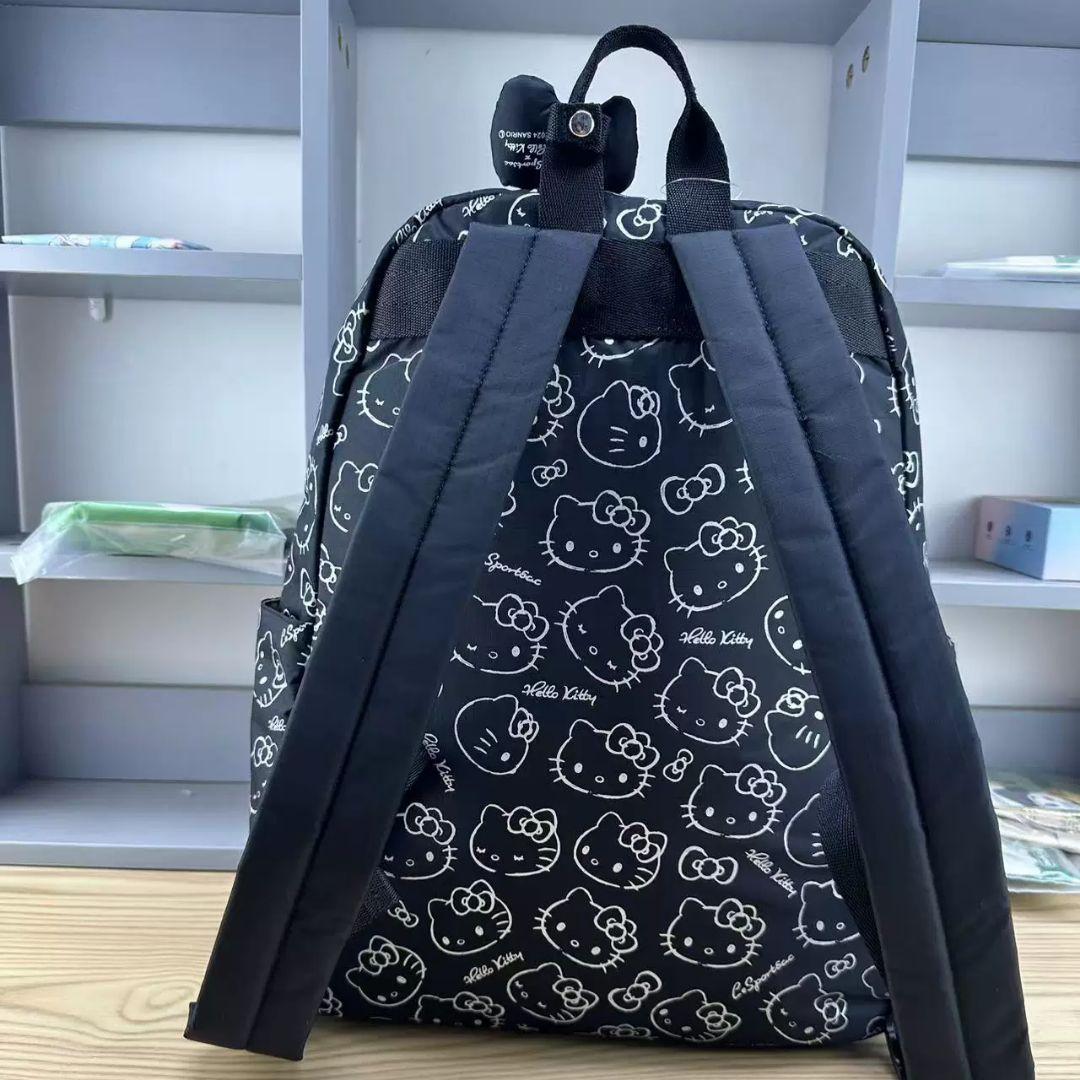新品 レスポートサック ハローキティ ブラック リュック リボン結び 50