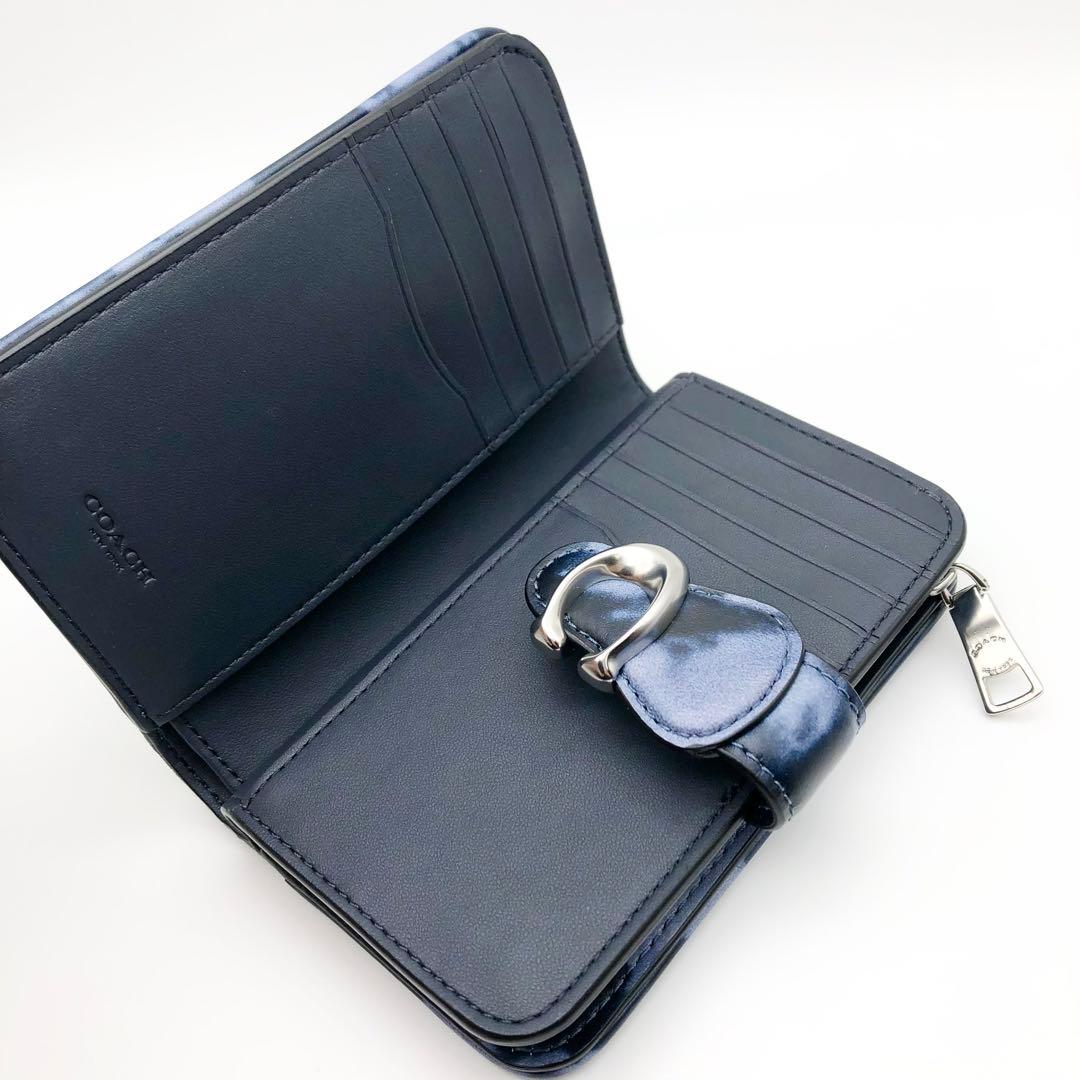 COACH ☆大人気☆ タビーミディアム ウォレット ミッドナイトネイビー