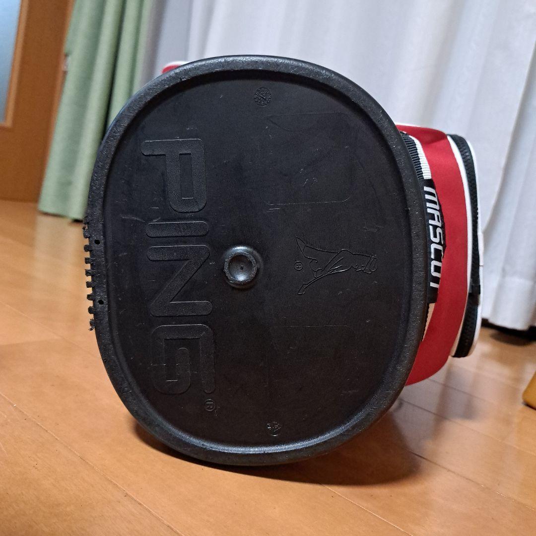 ピンスタンド式キャディバッグ-希少フード内蔵型、美品！レンチは