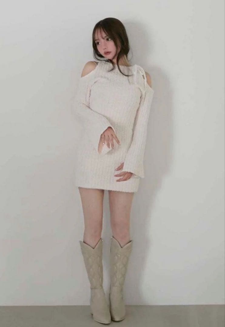 andmary Nora knit mini dress タグ付き - メルカリ