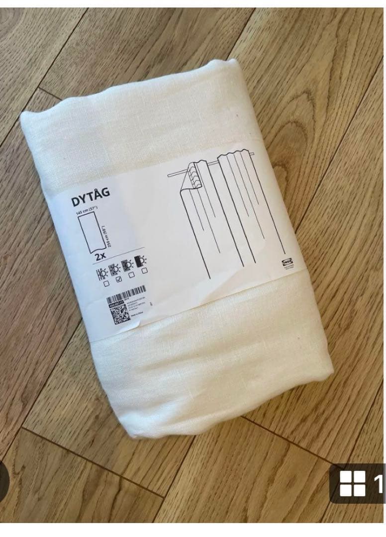 DYTÅG カーテン2枚セット ➕RIKTIG1ケースのセット DYTÅG カーテン2枚