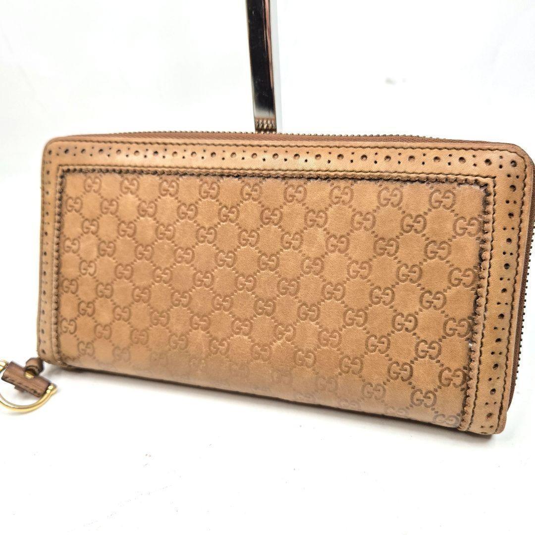 美品 GUCCI ラウンドファスナー マイクロシマレザー ホースビット グッチシマ グッチ財布 GUCCI ラウンドファスナー長財布 メンズ