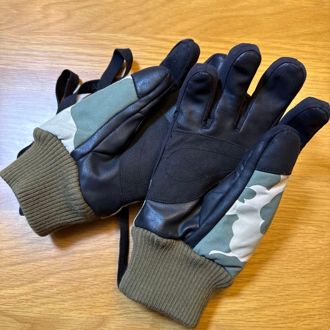 THE NORTH FACE 迷彩 グローブ 黒革手袋 メンズ Lサイズ｜THE NORTH