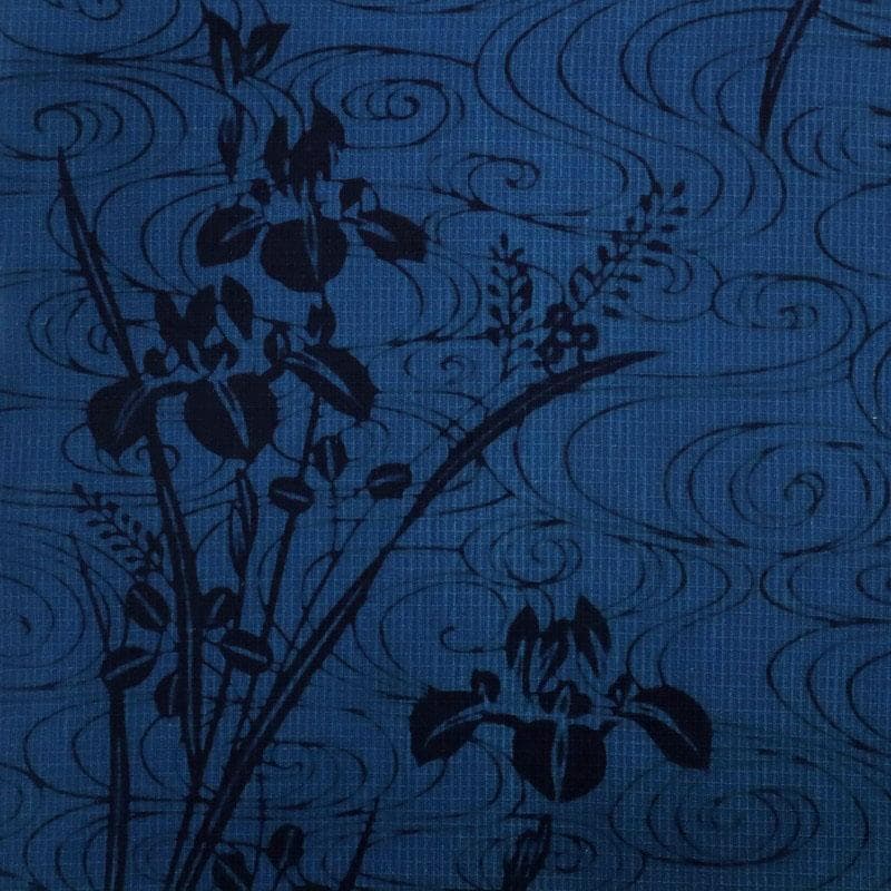 《emo★手縫い仕立て＋天然藍染【綿紅梅】浴衣■古庄理一郎反25-166》