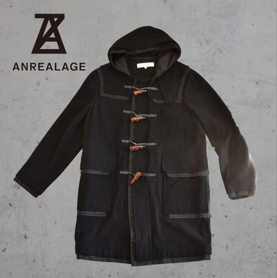ANREALAGE anseasonブラックダッフルコート ドライフラワートグル