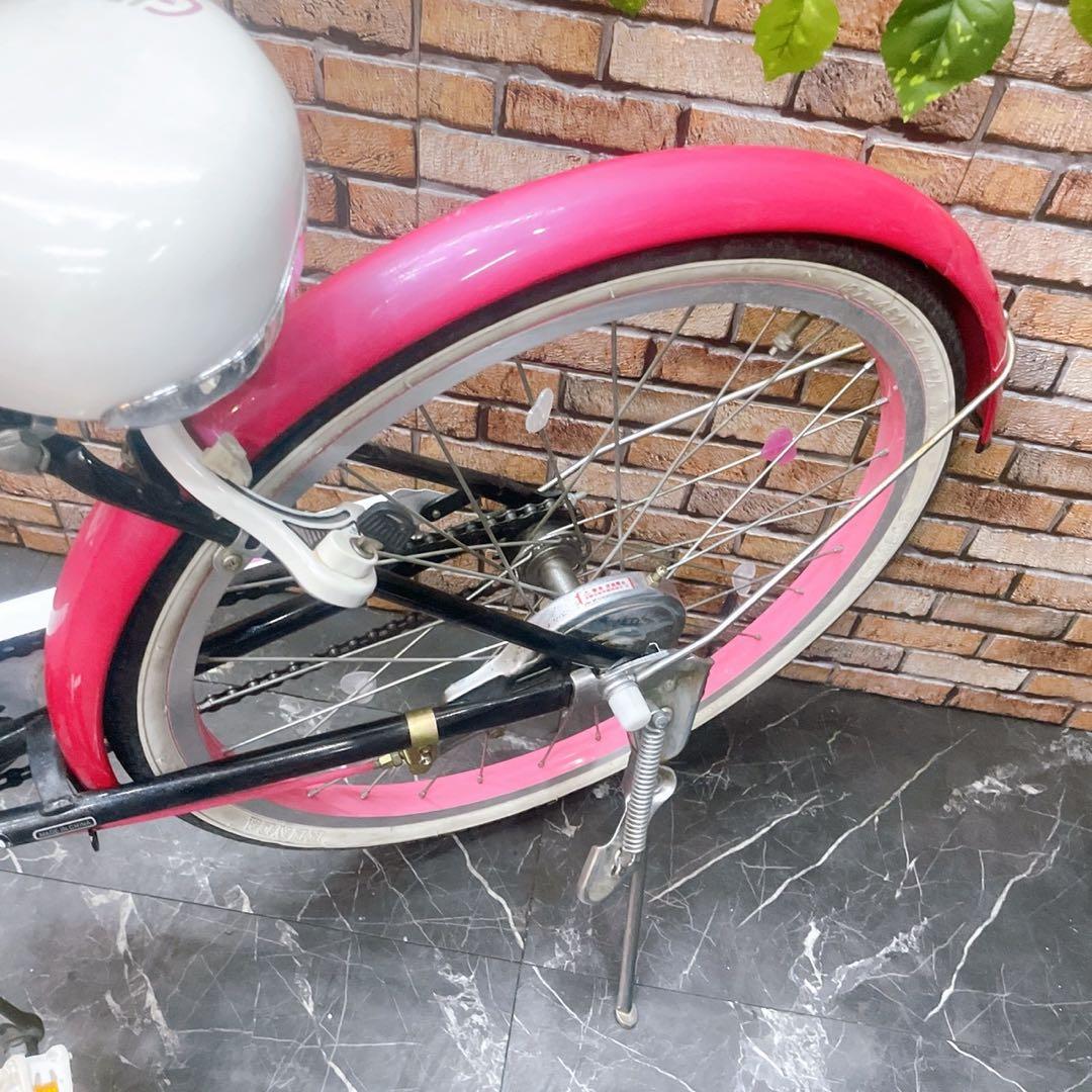 40】子供用自転車 子供車 GIRILS LABO ブラック×ピンク20インチ