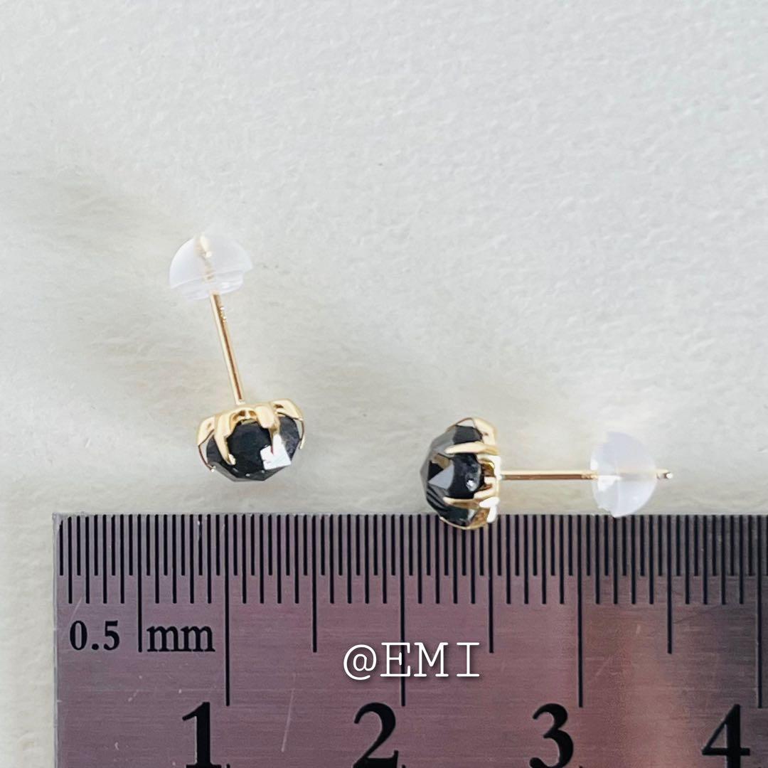 K18 大粒♪天然ブラックダイヤモンド 1.80ct ピアス　レディースメンズ