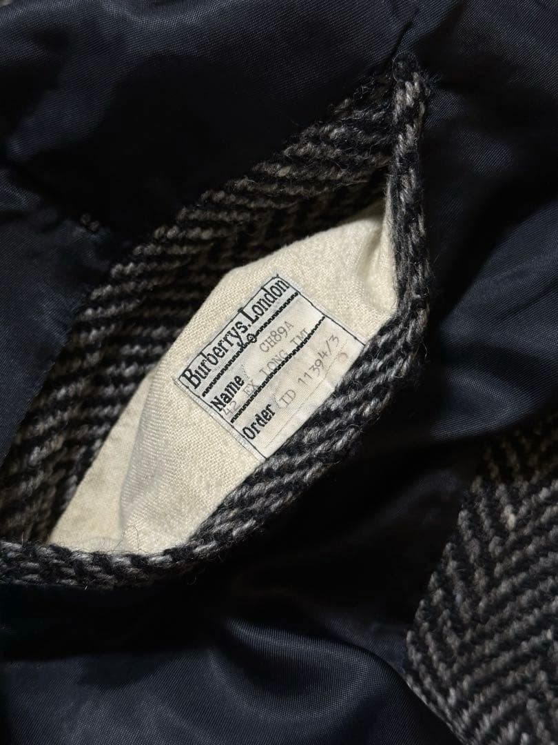 80s Burberry バーバリー ヘリンボーン ツイード XL相当