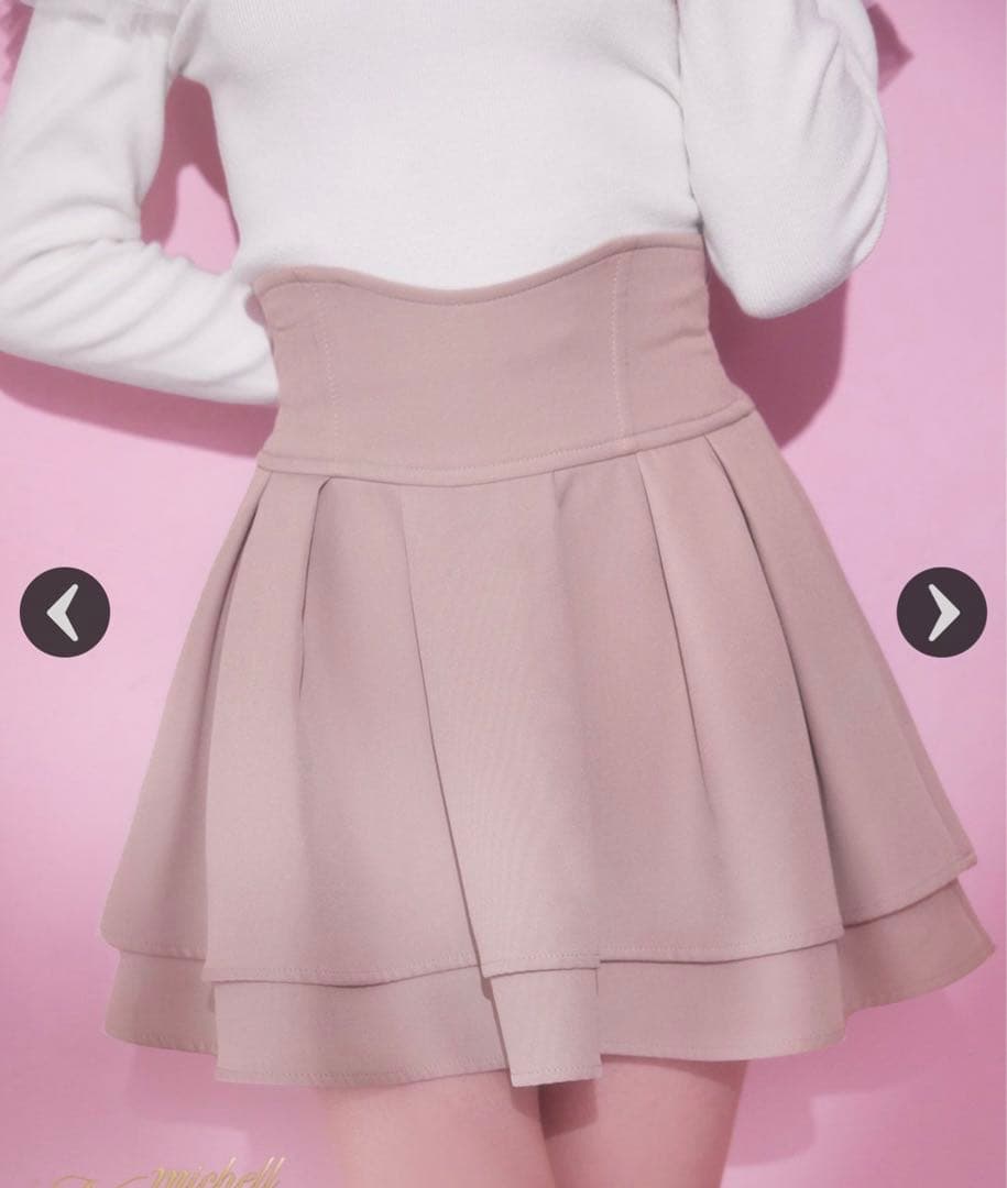 新品未使用 ミシェルマカロン ミニスカート くすみピンクMサイズ
