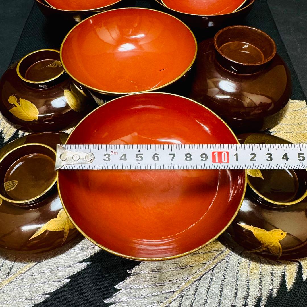 漆器 輪島塗 蒔絵 沈金木製 蓋付椀 お煮物椀 吸物椀 5客 骨董品 - メルカリ
