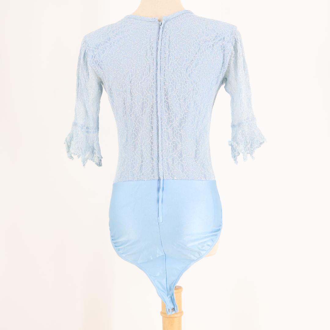 日本製 社交ダンス衣装】ブルー Chacott ブラウス トップス レオタード