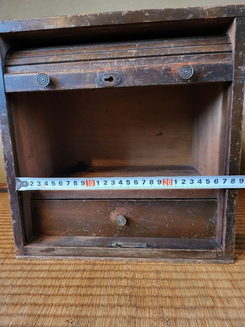 蛇腹 木製 収納 ボックス 引き出し付き ヴィンテージ アンティーク