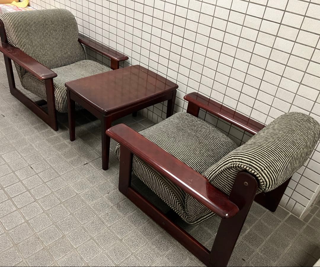 karimokuオールド カリモクファニチャー ストライプウッドアーム