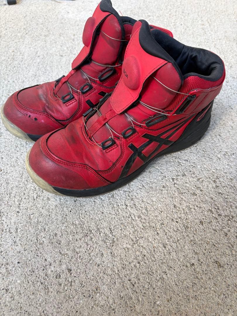 ASICS レッド ハイカット安全靴 26.5 - メルカリ