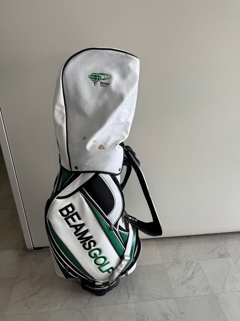 BEAMS GOLF キャディバッグ ホワイト/グリーン M109559415 - ゴルフ