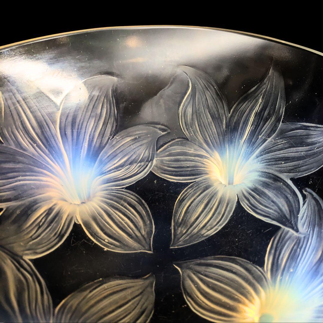 贅沢な時間を☆ラリック LYS 百合 オパルセント 大鉢 ボウル 1924年頃