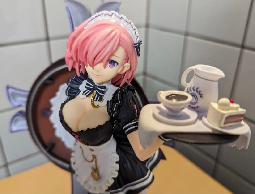 塗装済完成品　マシュ・キリエライト　メイド　ガレージキット　巨大フィギュア 1/4 FGO マシュ・キリエライト メイド Ver. - frenchdoll - BOOTH