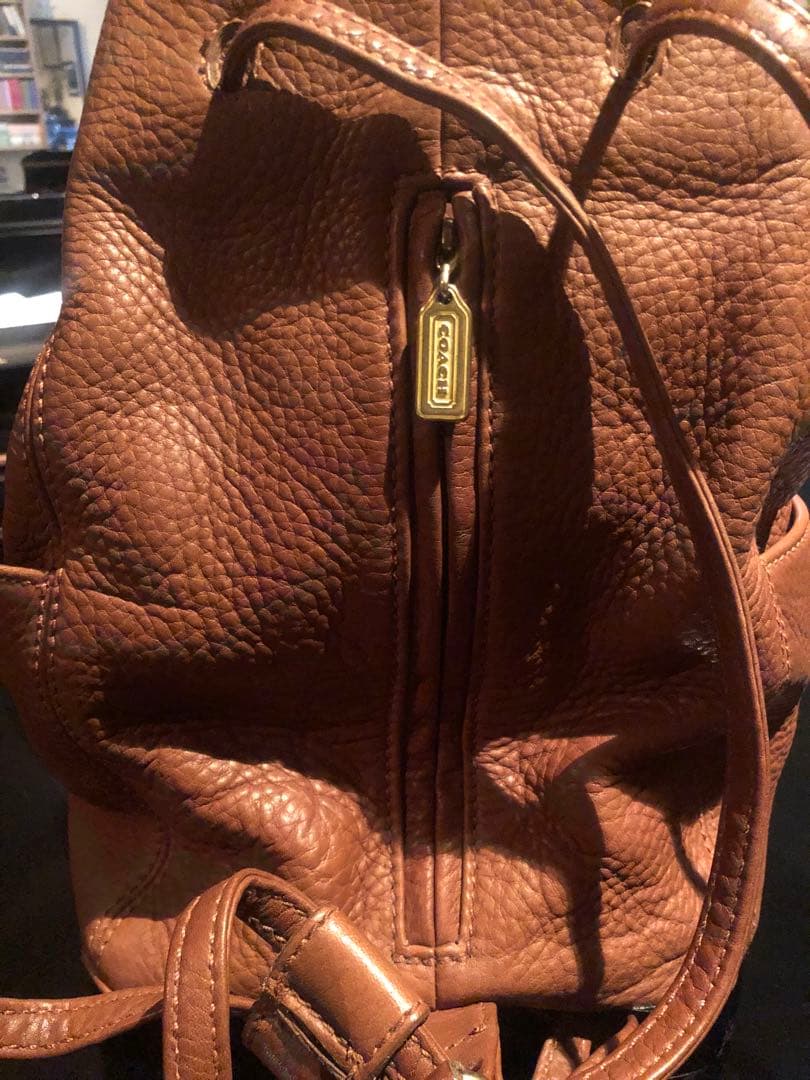 COACH 4922 シボ革 ヴィンテージUSA製 巾着リュックバック