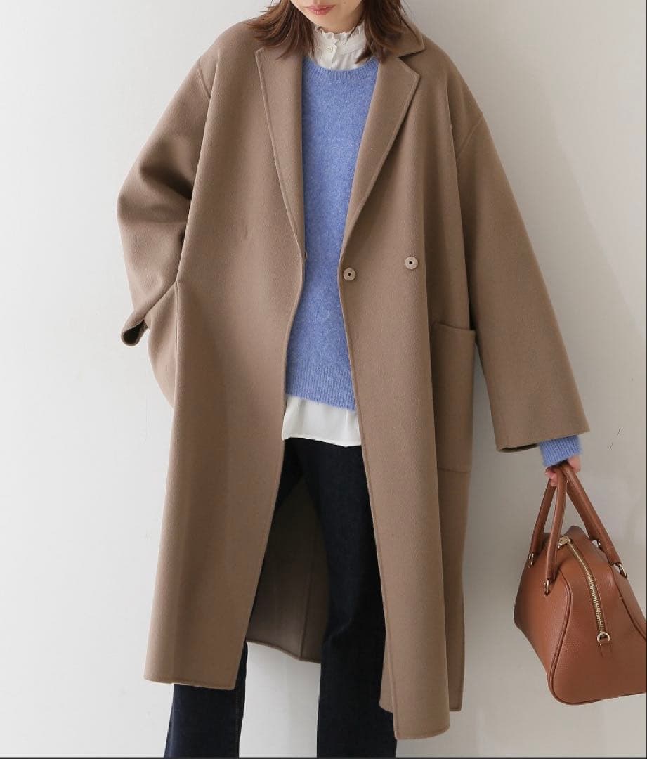 スローブイエナHAMILTON WOOLダブルフェイスウールチェスターコート