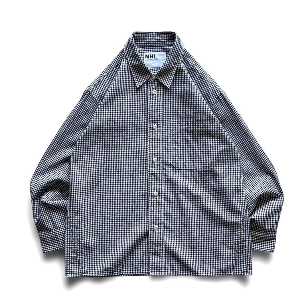 【極美品】MHL./COTTON LINEN GINGHAM SHIRTS Stretch Seersucker Gingham Plaid Shirt | Nina McLemore