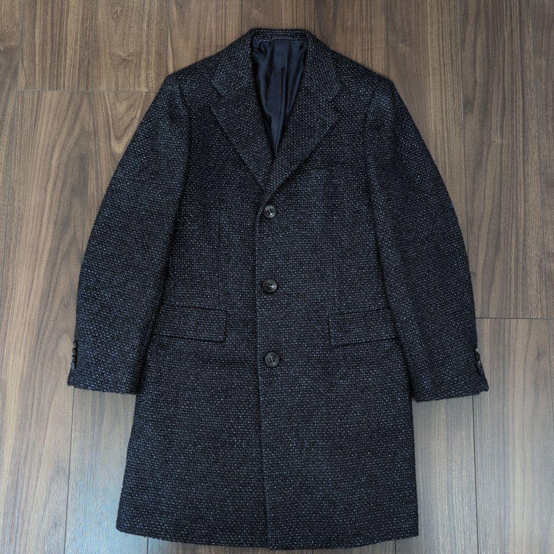 キートン KITON チェスターコート ネイビー 48 美品 美品/ Kiton キートン カシミヤ100 チェスター コート 44 ネイビー