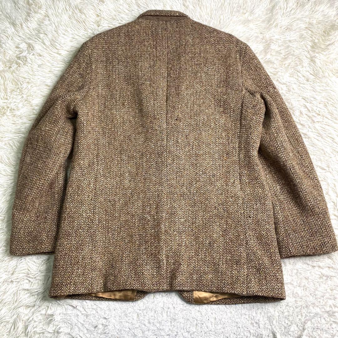 良品✨ハリスツイード テーラード くるみボタン ヘリンボーン