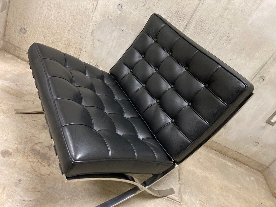 定価140万! 名作 良品 正規Knoll 黒 バルセロナ チェア オットマン