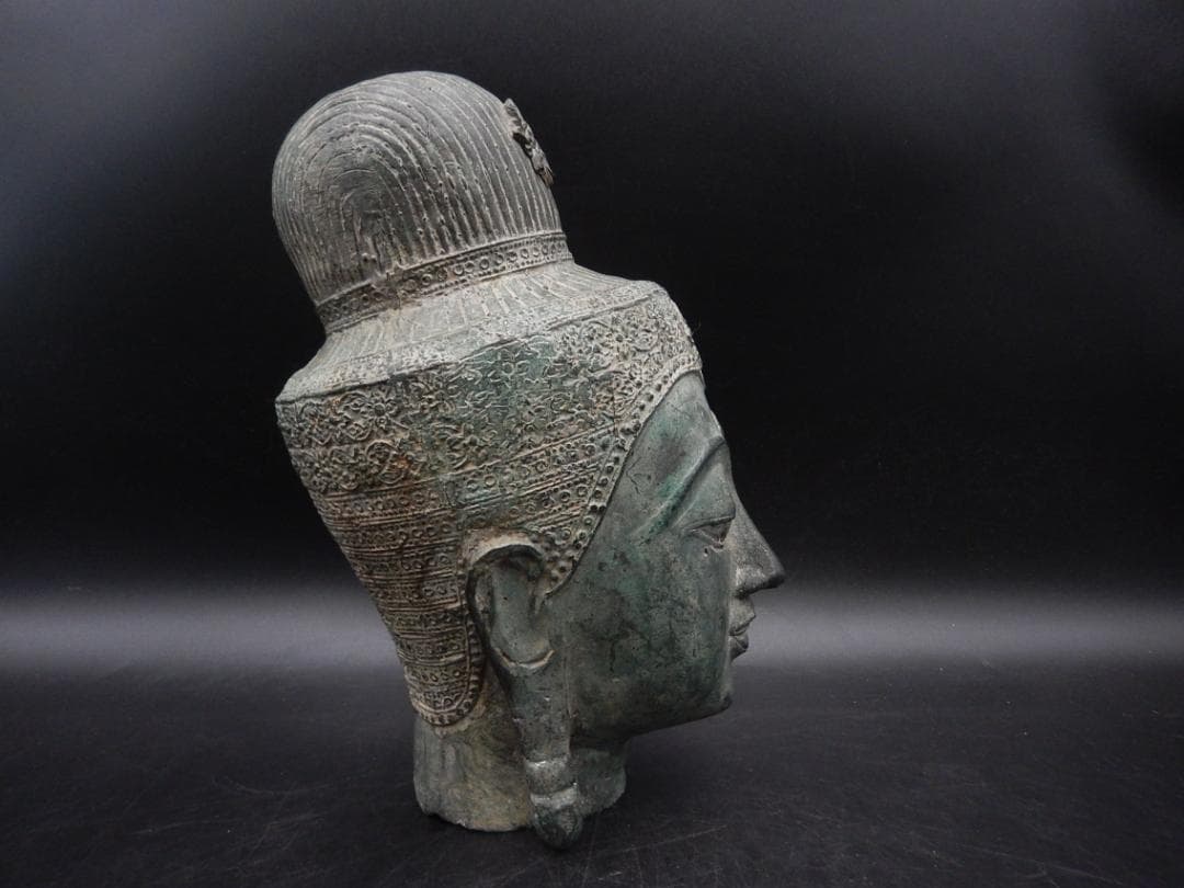 タイ仏教美術 青銅製 仏頭 スコータイ アユタヤ ガンダーラ ビルマ