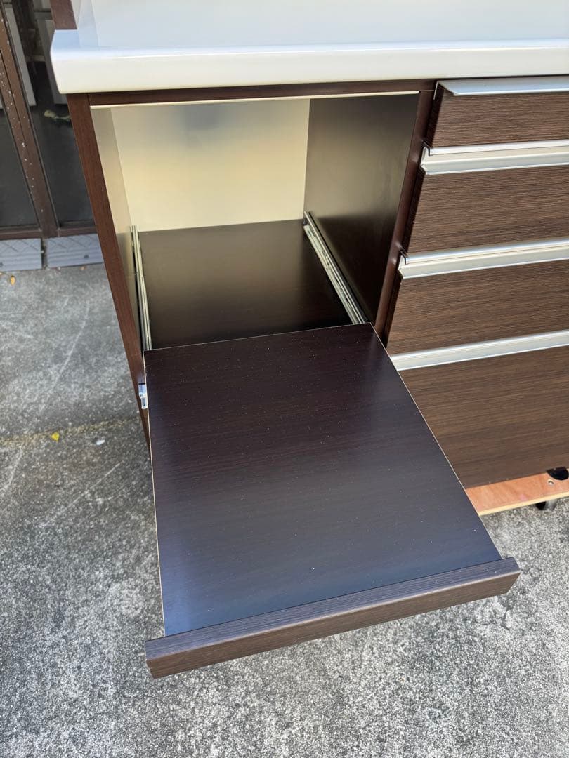 松田家具 食器棚 キッチン収納 1180 Nクラッチ ダーク - メルカリ