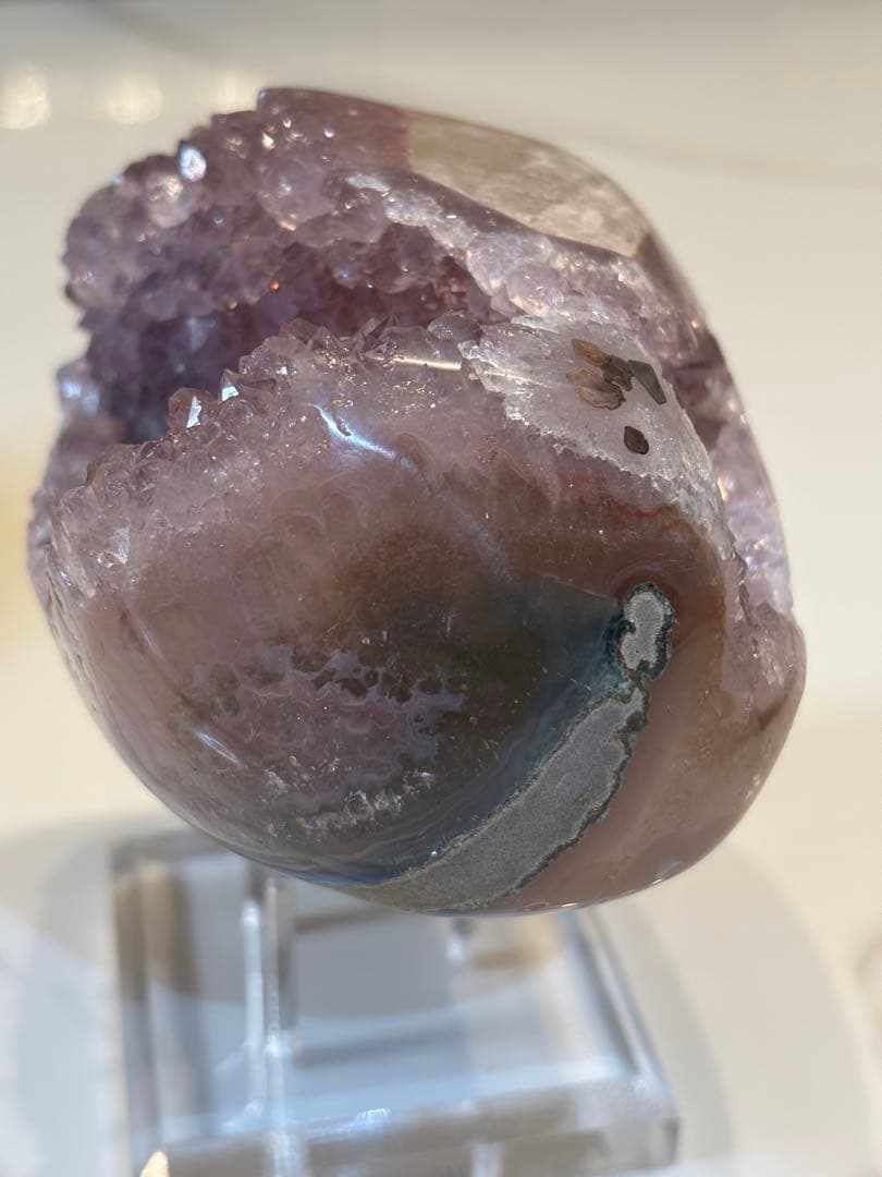 天然水晶 美しい薄ピンク紫色