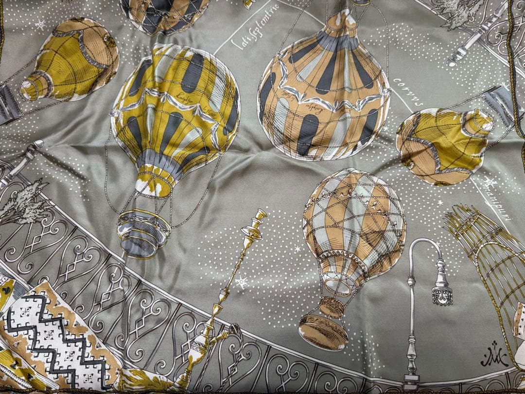 セオリーリュクス manipuri バルーン シルクスカーフ グレーマルチ