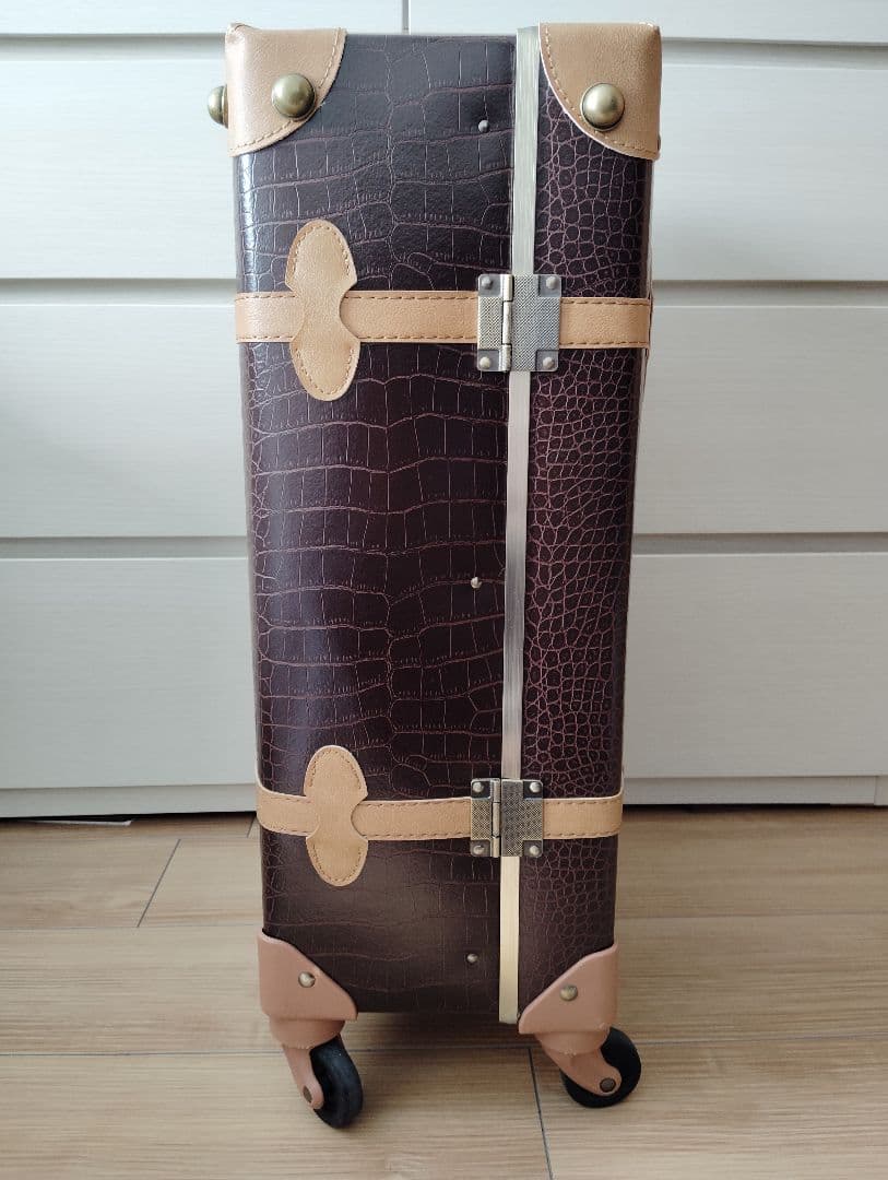 Mサイズ】モアエルグ_キャリーケース_クロコブラウン×ベージュ