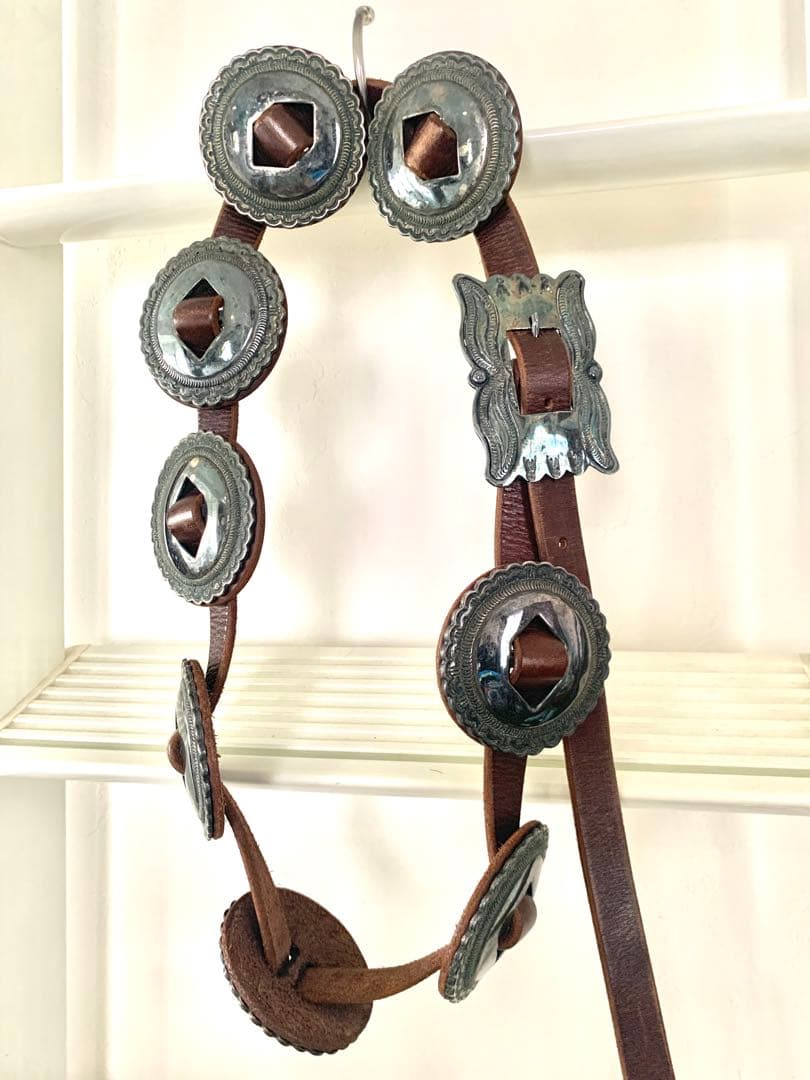 LGB コンチョ メタリックシルバー 革 レア