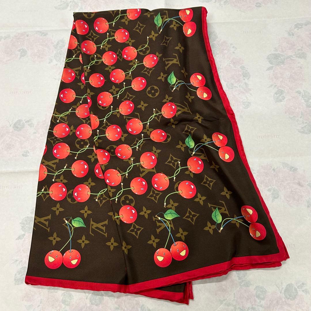 LOUIS VUITTON x Murakami チェリー柄 スカーフ 村上隆 - メルカリ