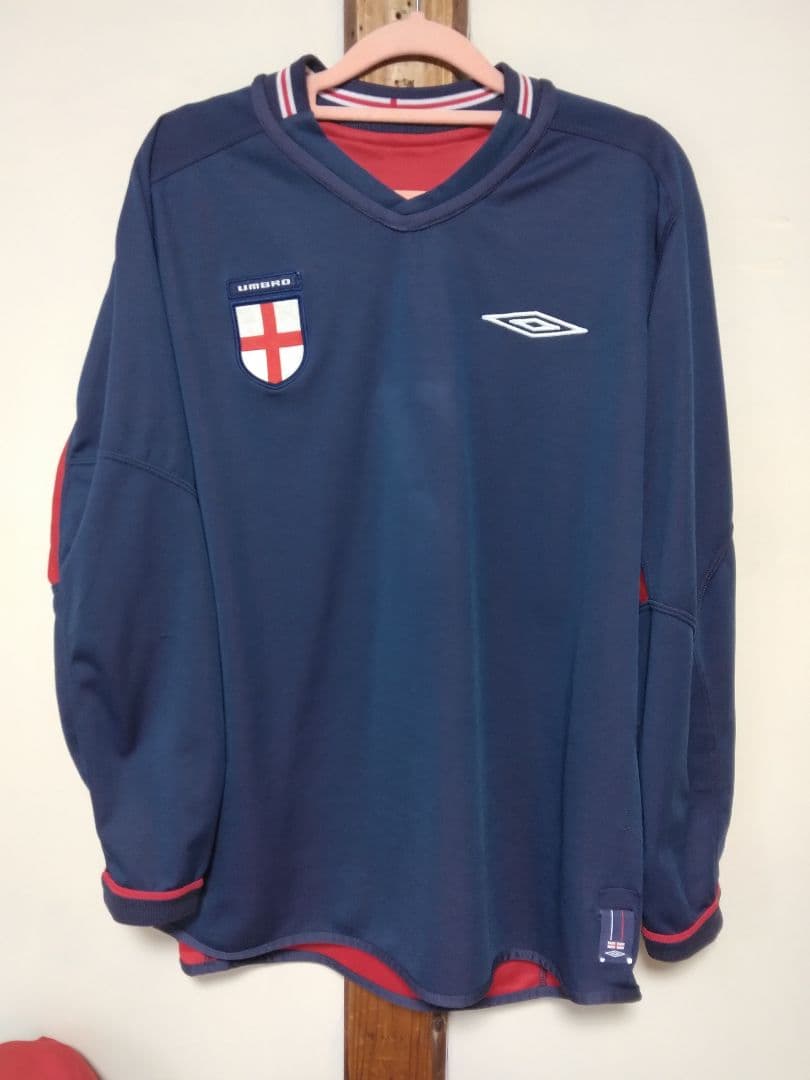 England Away 2004 #7 Beckham Longsleeve - メルカリ