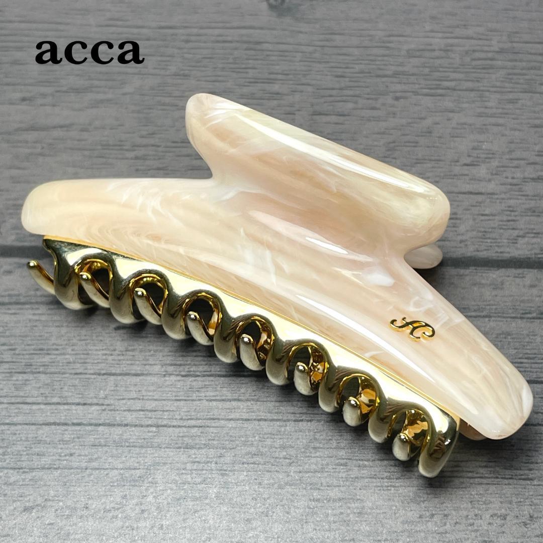 acca アッカ ヘアクリップ Mサイズ ミドル ピンク 大理石風 ゴールド acca アッカ ヘアクリップ Mサイズ ミドル ピンク 大理石風 ゴールド