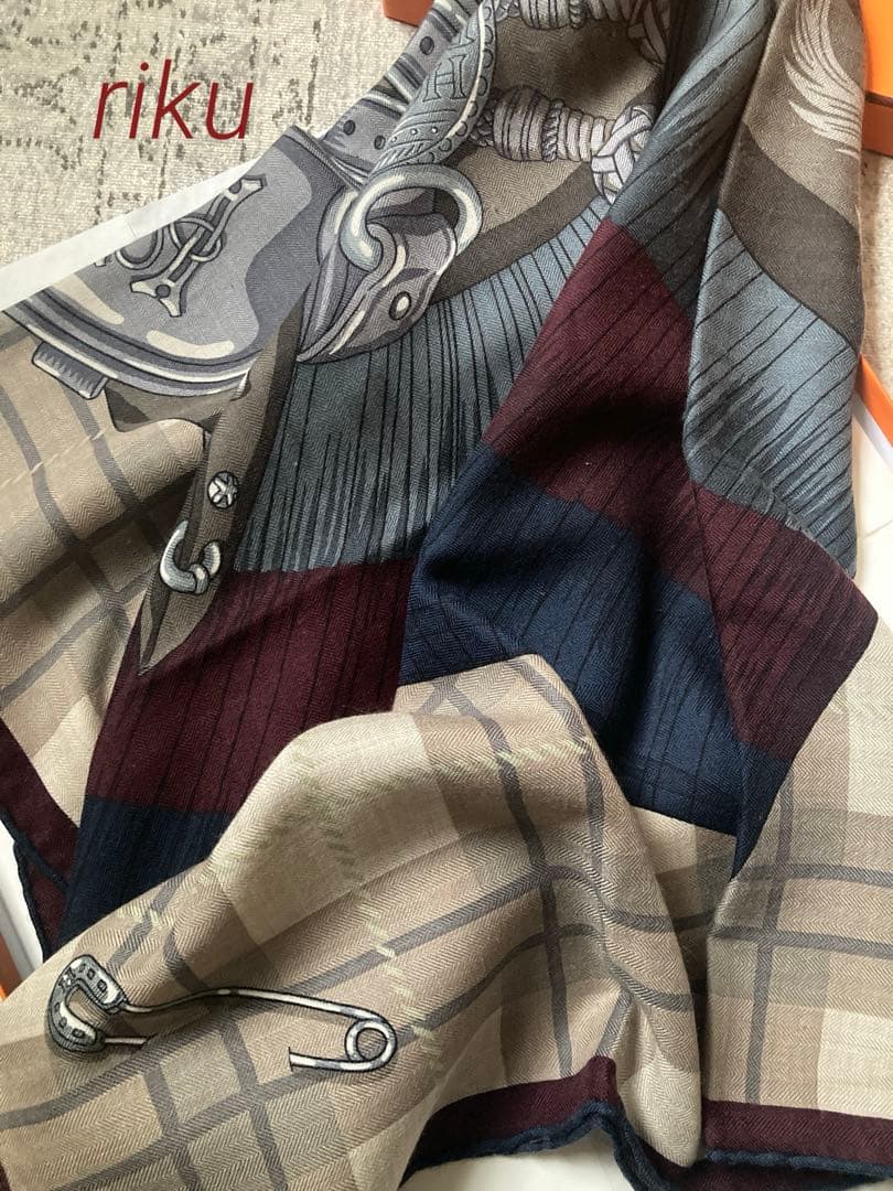 HERMES✨エルメス カレH100 《シュヴァル パンク》カシミアシルク