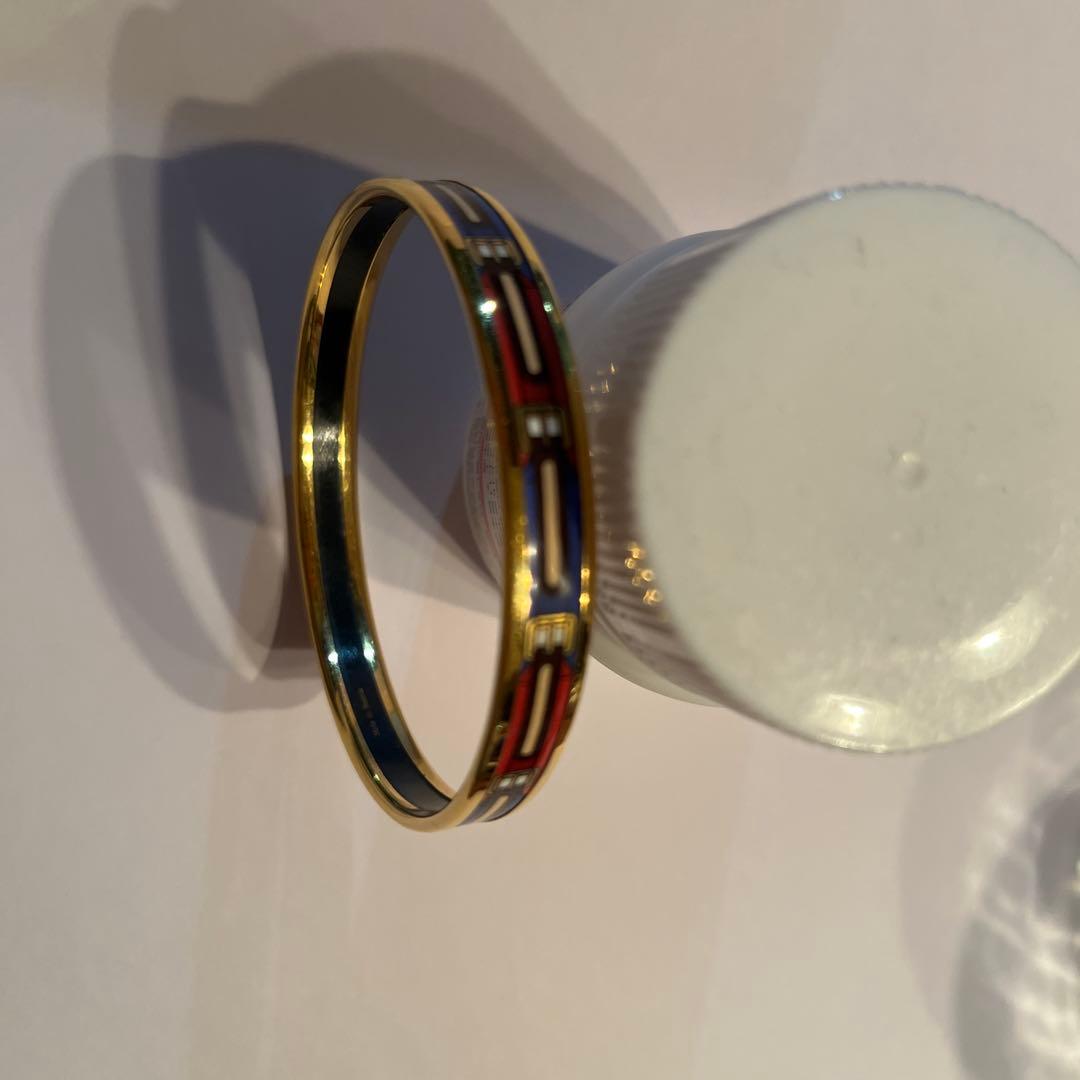 HERMES エマイユエナメルバングル 赤・青・金