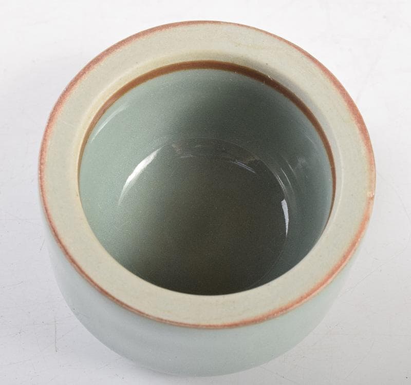 茶道具 三代 諏訪蘇山造 青磁 桃 香合 共箱 V R4999