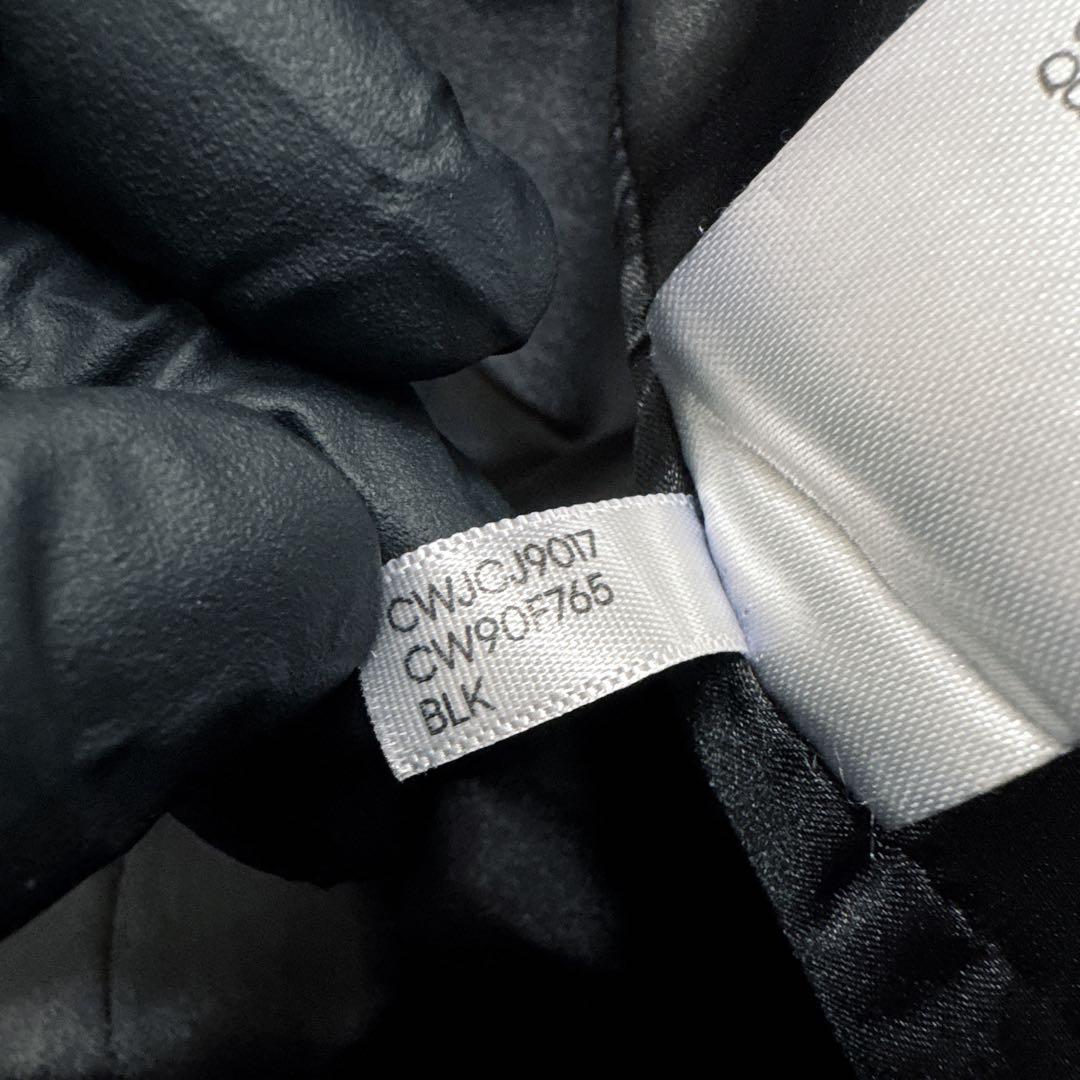 極美品 カルバンクライン 中綿 ロングコート 黒 L ファー付 ロゴ