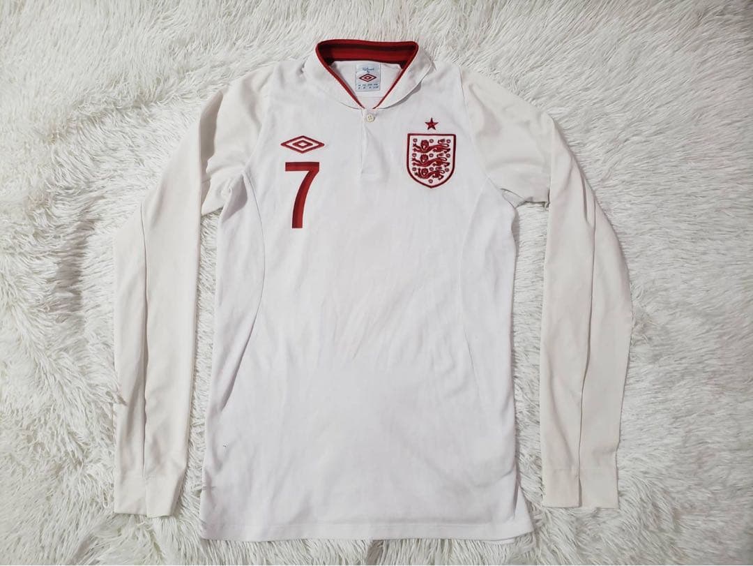 ベッカム　イングランド代表　レプリカユニフォーム　長袖　アンブロ　12-13 umbro イングランド代表 05/07 ユニフォーム ホーム 長袖 7.ベッカム