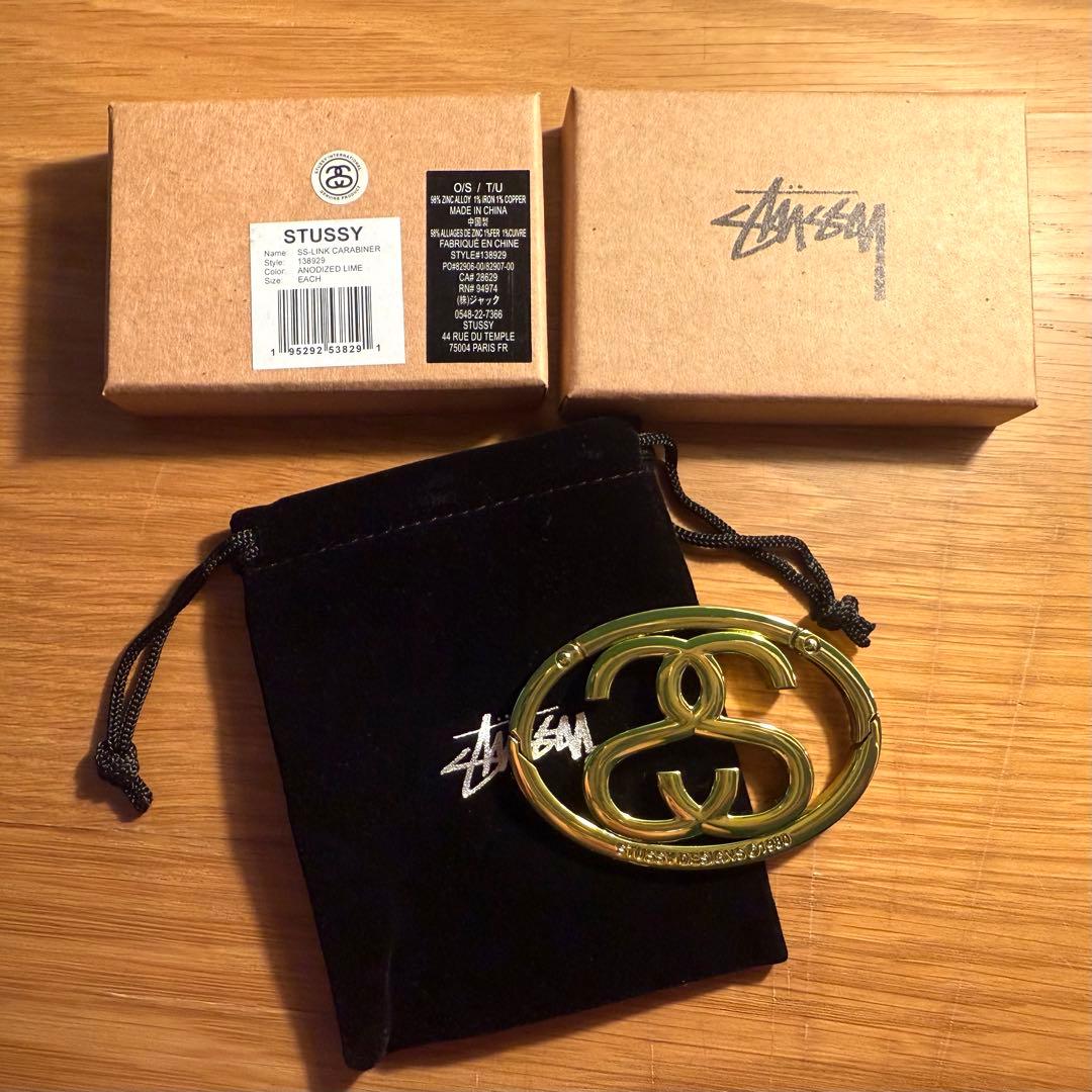 Stussy 限定色 SS LINK CARABINER GREEN StussyステューシーSS Link Fleece Hoodieパーカー プルオーバー