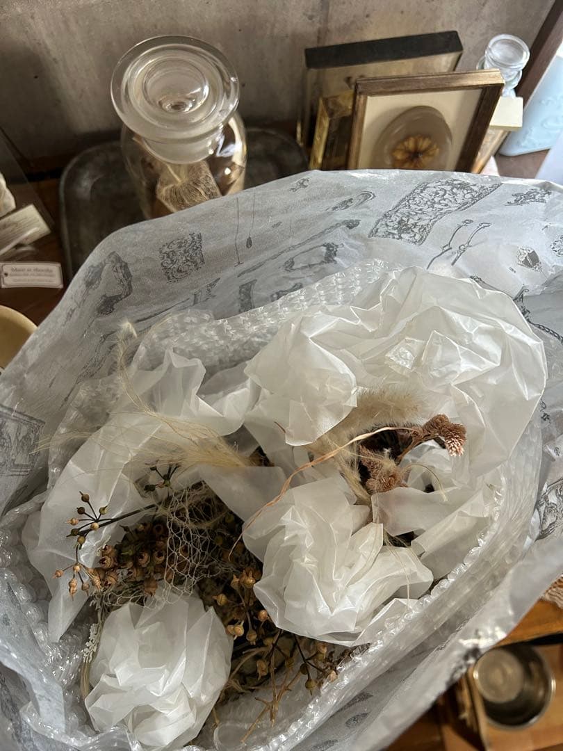 フランスアンティーク カトラリー レース フラワーアレンジメント 吉村みゆき