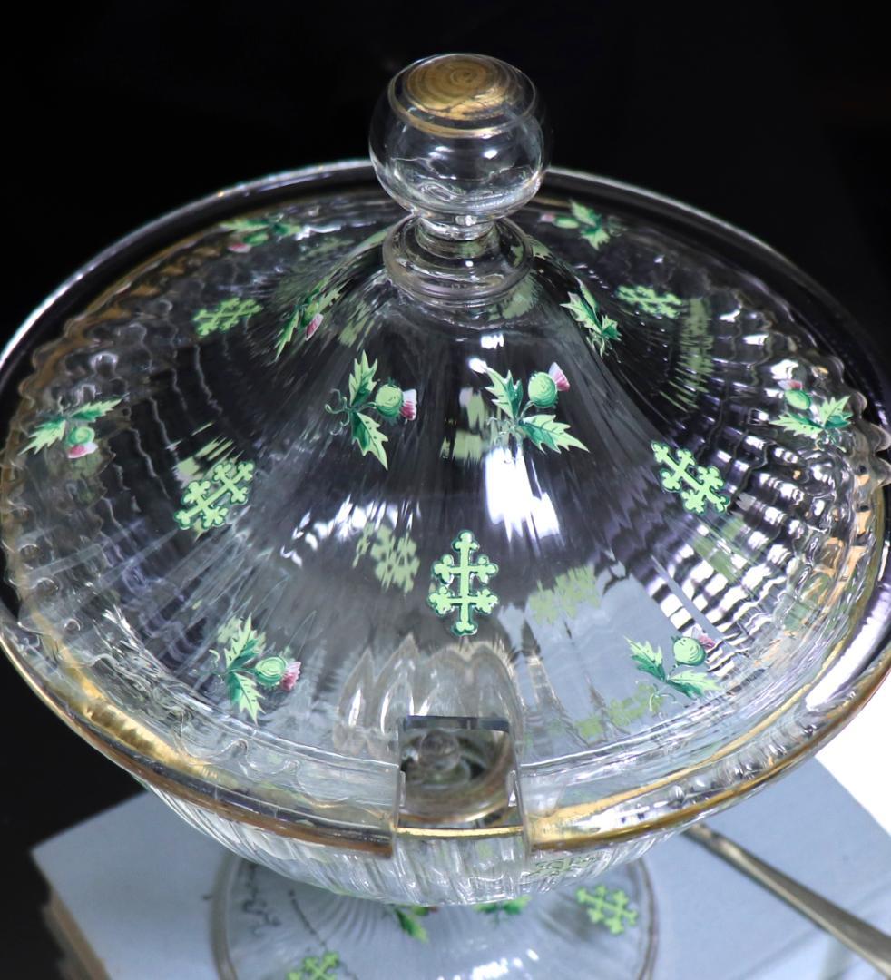 オールド・バカラ 稀少1880年頃金彩エナメルアザミ&ロレーヌ十字大型