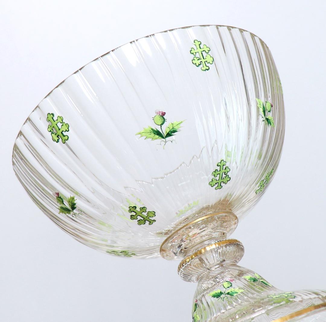 オールド・バカラ 稀少1880年頃金彩エナメルアザミ&ロレーヌ十字大型