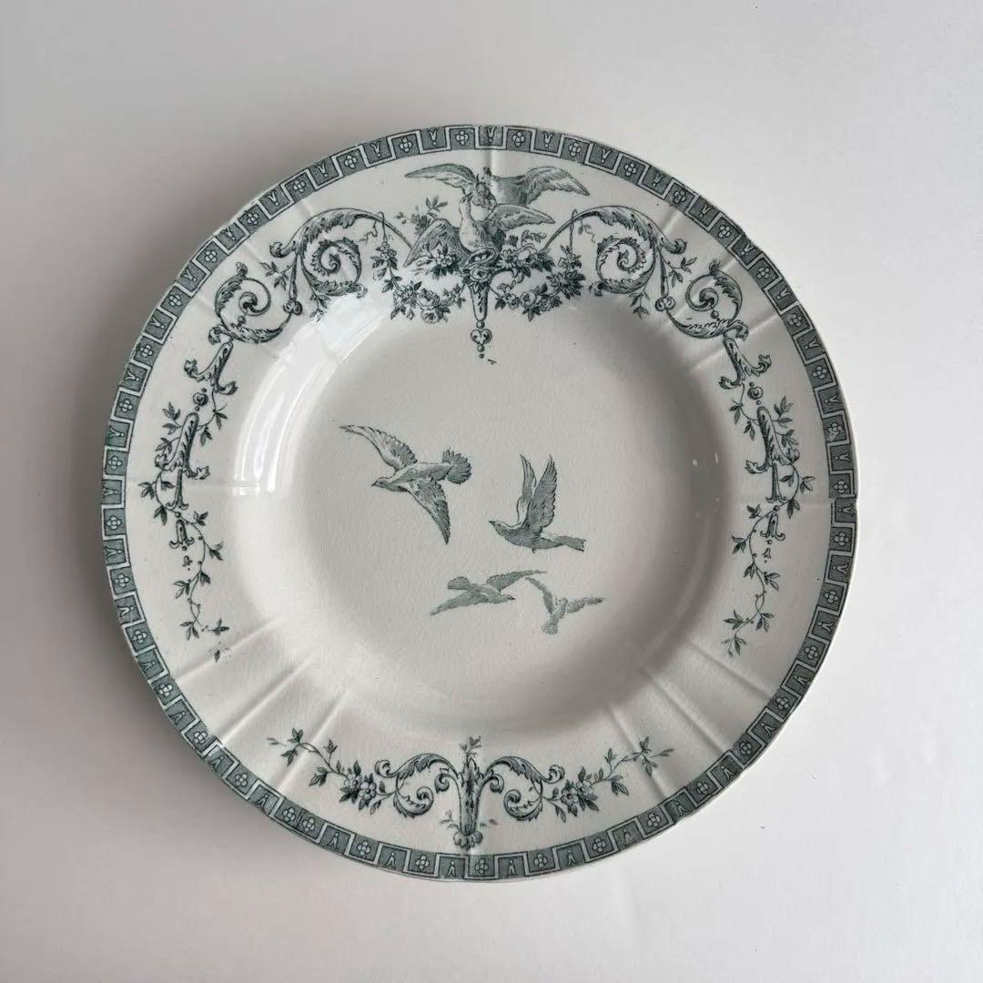 フランスアンティーク ジアン　マリーアントワネット　スーププレート フランスアンティークプレート ジアンのマリーアントワネットb