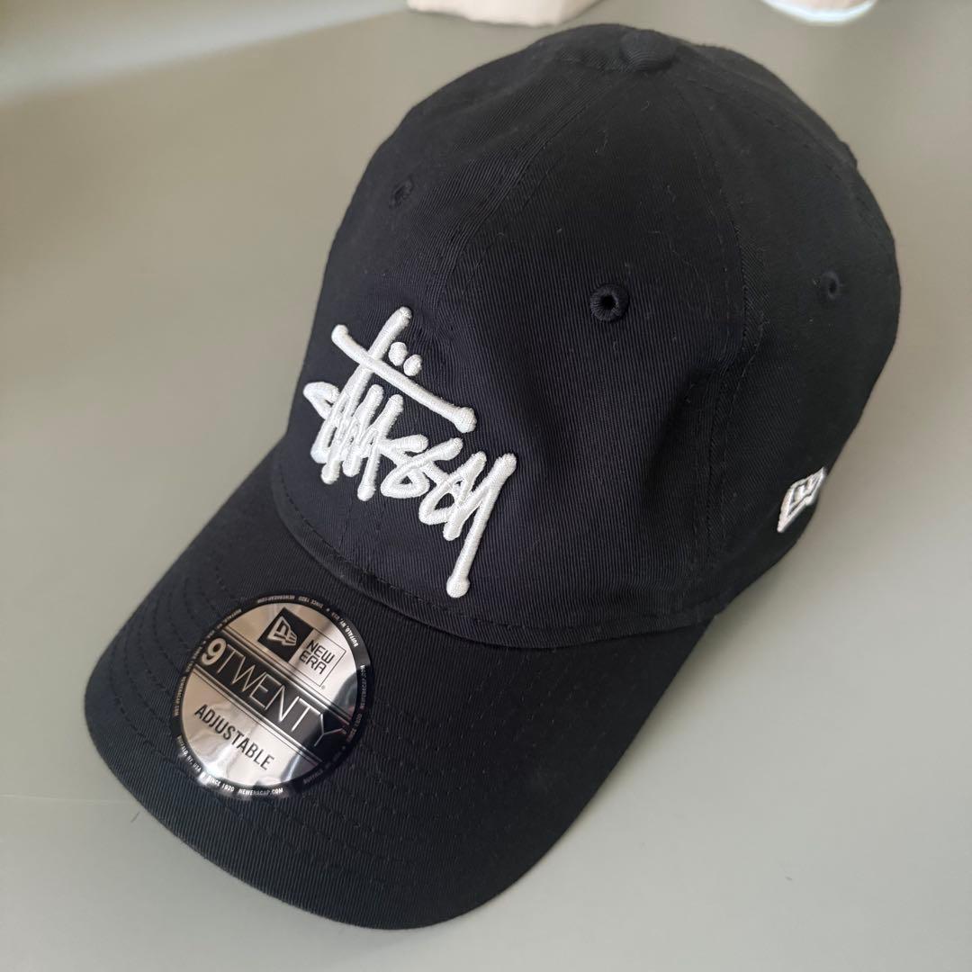 Stussy x new era 9twenty 黒 キャップ ステューシー - メルカリ